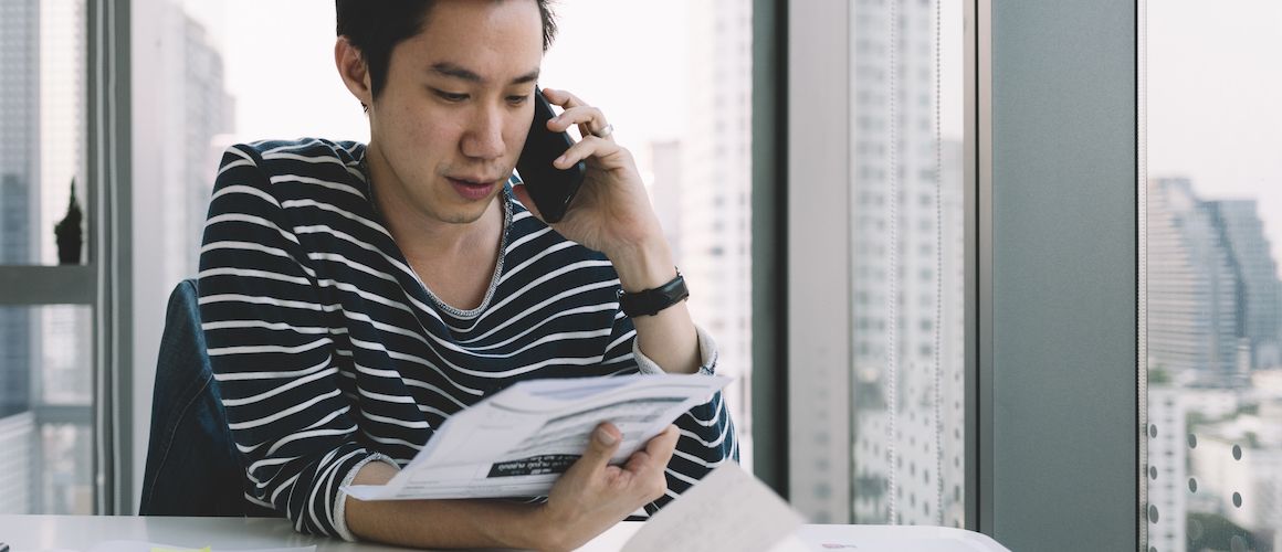Businessman on phone.
